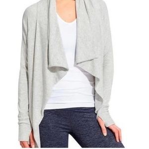Athleta Studio Wrap Light Gray Cardigan Large *CLOSET CLOSING SALE*